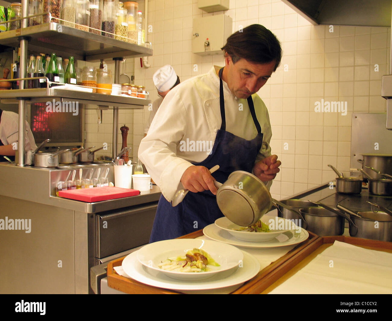 Frankreich-Ille et Vilaine Cancale des großen Kochen Olivier Roellinger in seinem berühmten Restaurant le Relais Gourmand des Maisons de Stockfoto