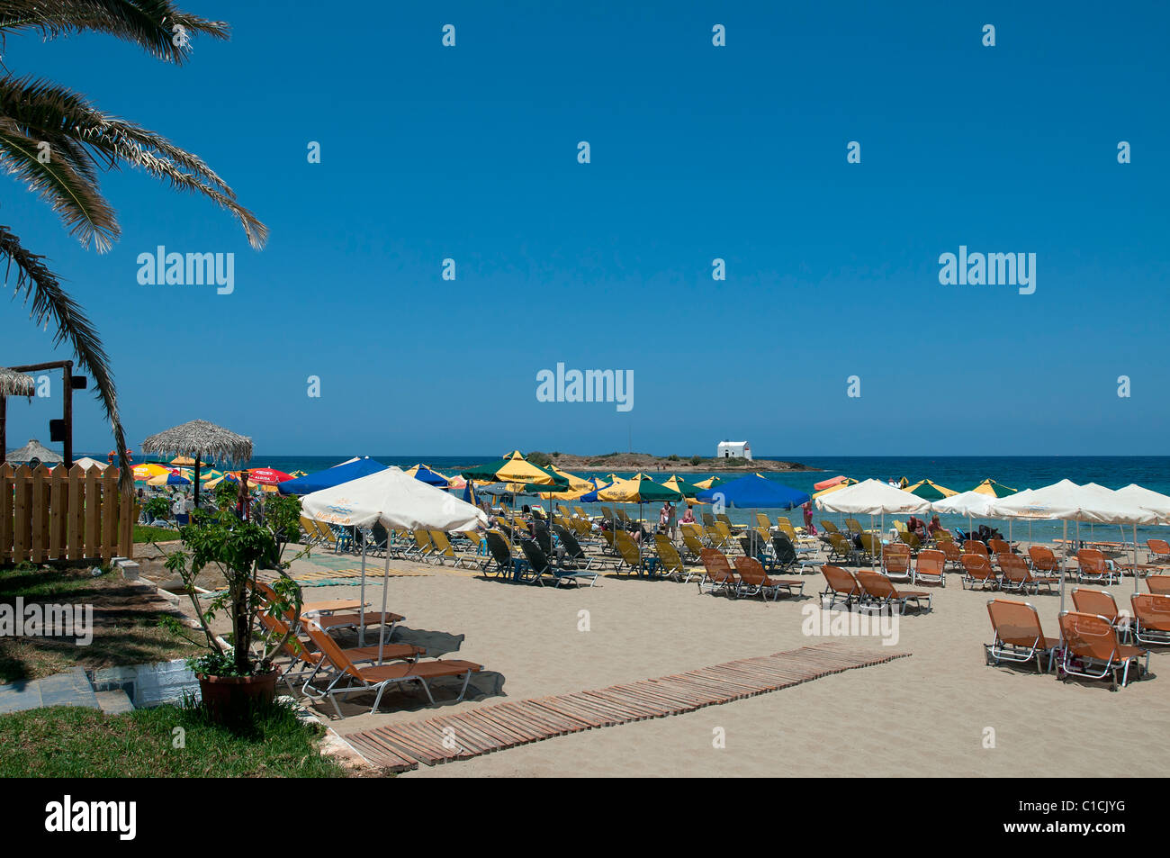 Malia Beach, Kreta, Griechenland Stockfoto