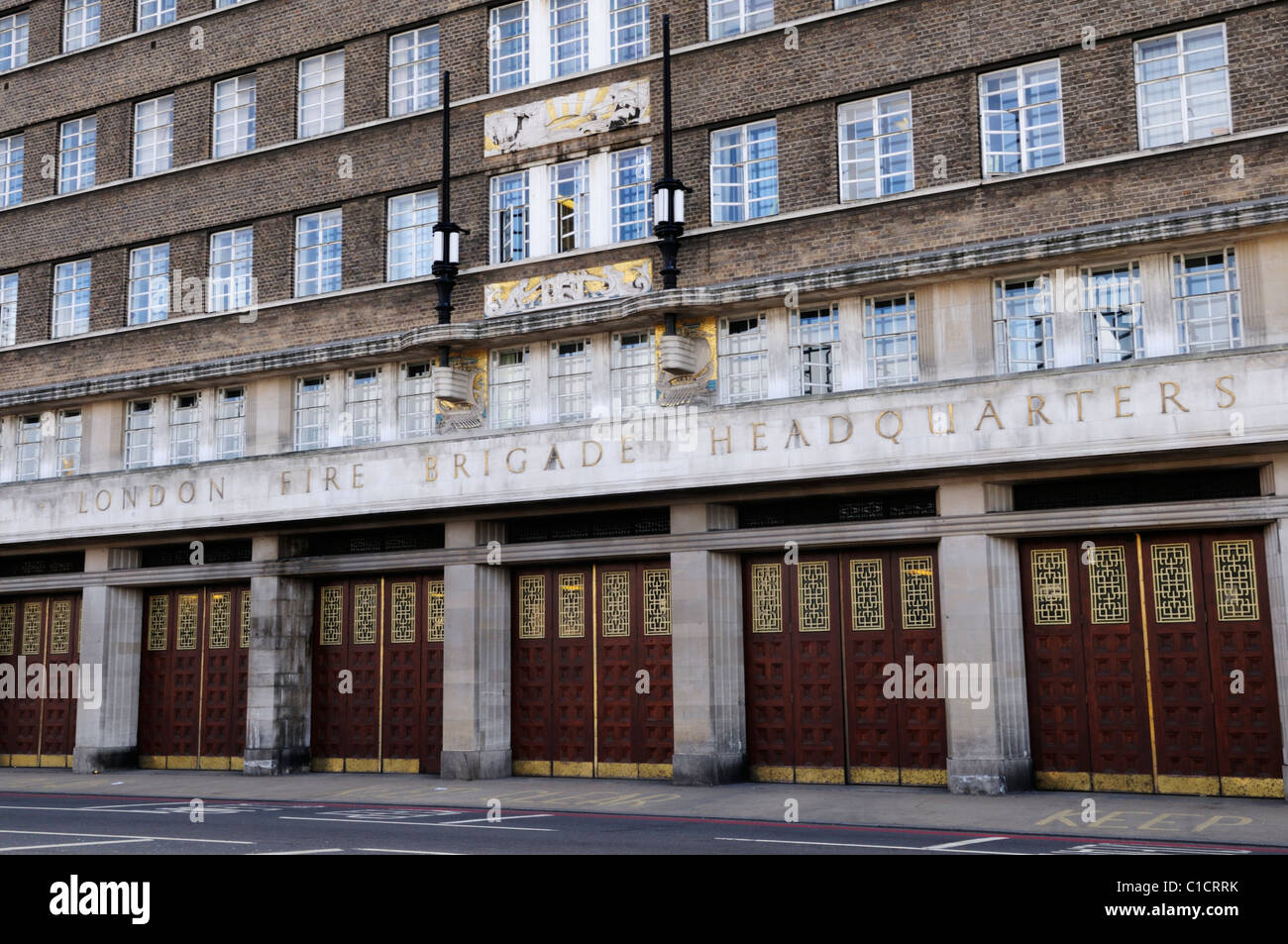 Zentrale in London Feuerwehr, Albert Embankment, London, England, UK Stockfoto