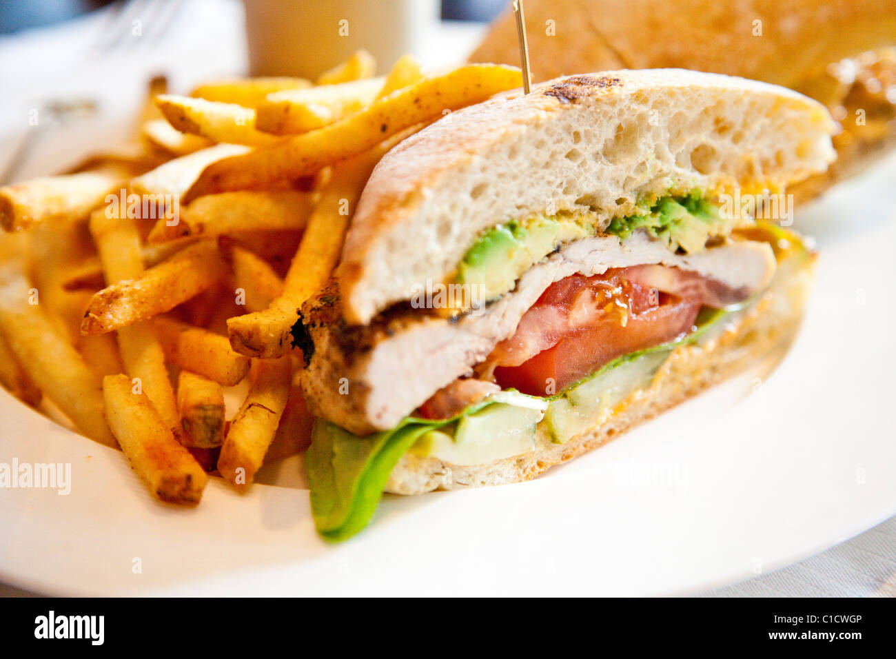 Sandwich mit gegrilltem Huhn, J & G Steakhouse im W Hotel, Washington DC Stockfoto