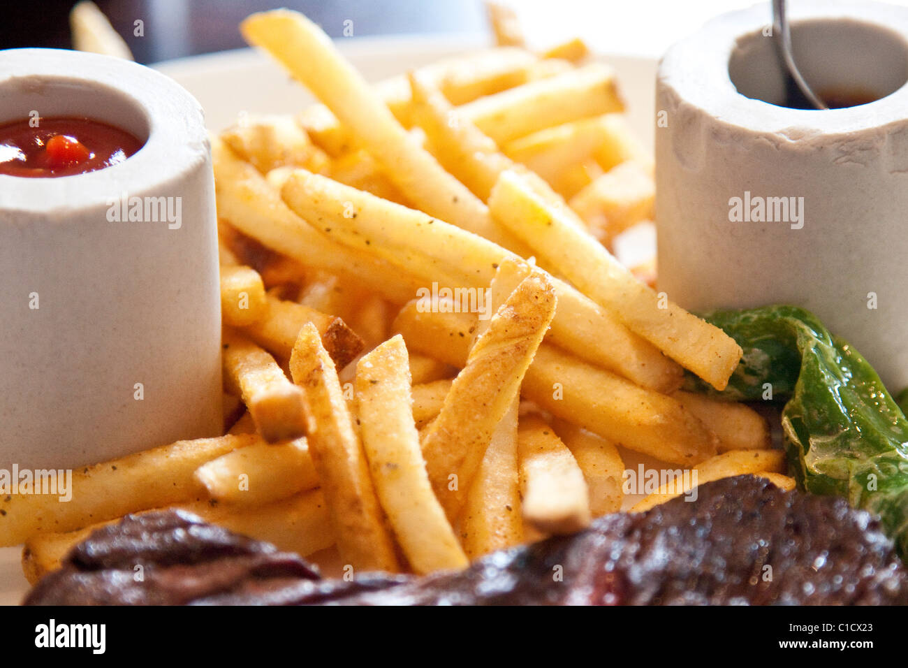 Pommes frites, J & G Steakhouse im W Hotel, Washington DC Stockfoto