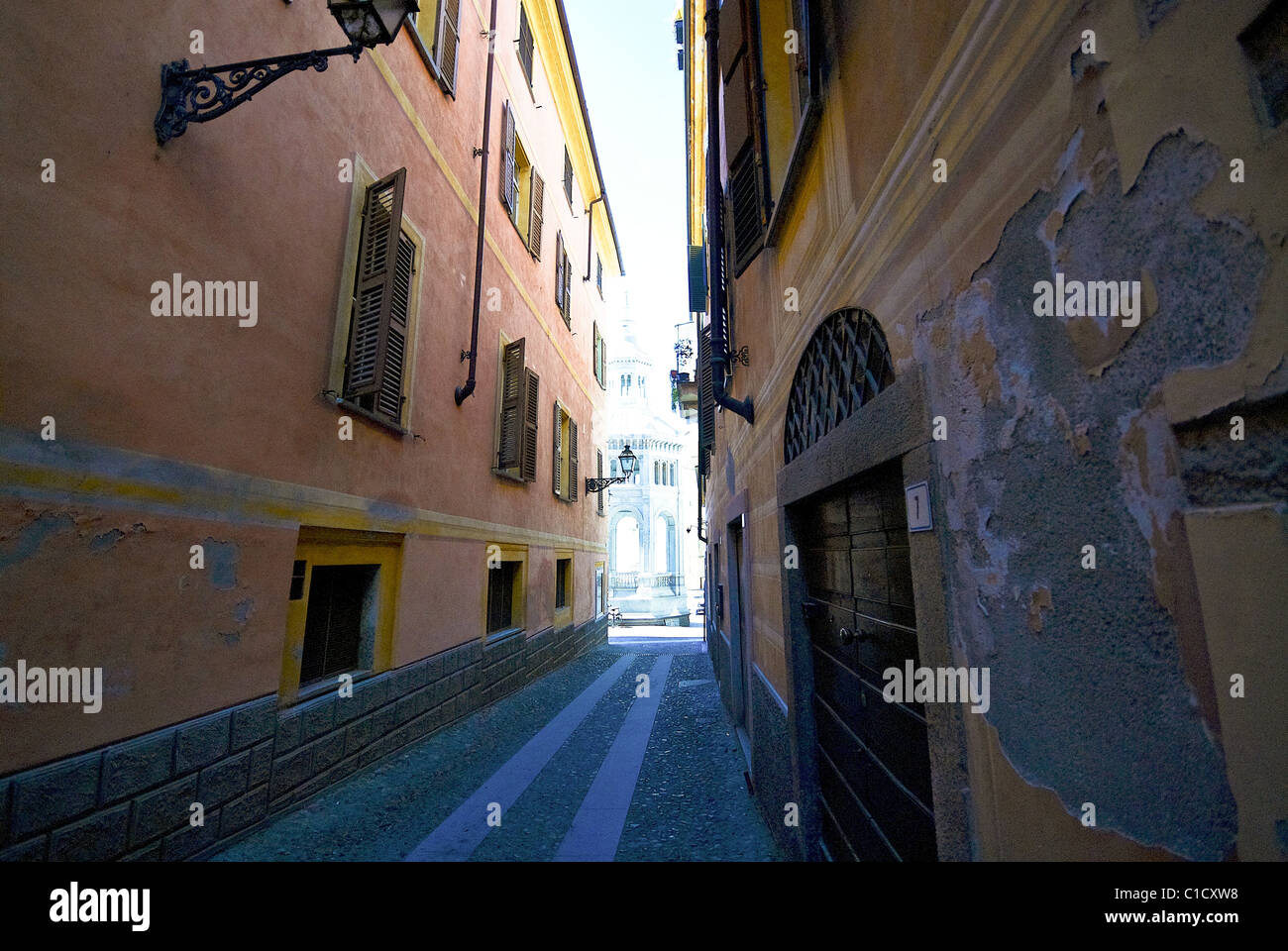 Acqui Terme durch die Art und Weise Details Freizeit alte Stadt, Piemont, Italien Stockfoto