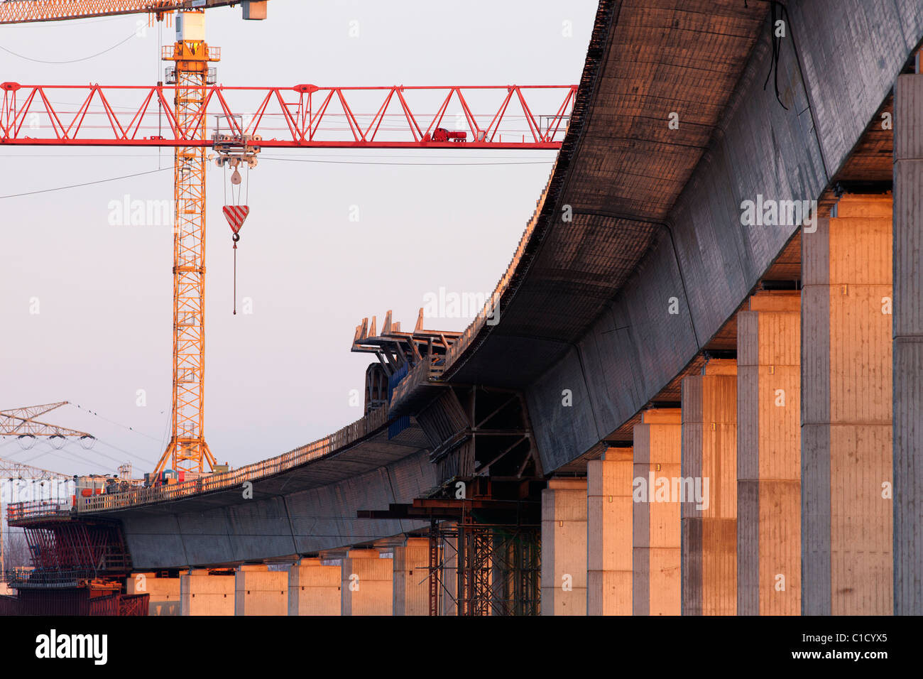 Bau einer high-Speed-Bahn-Brücke Stockfoto