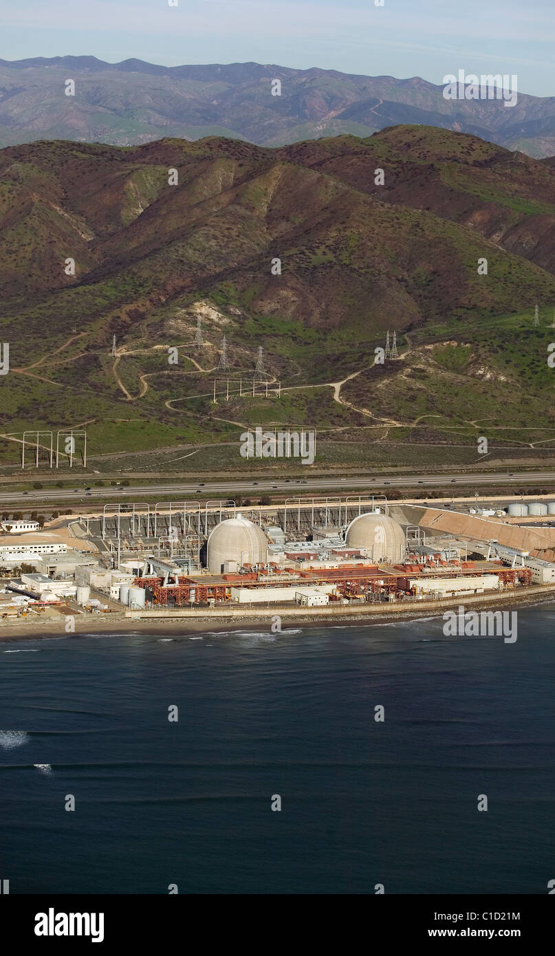 Luftaufnahme über San Onofre Nuclear Generating Station Pacific Coast Kalifornien Stockfoto