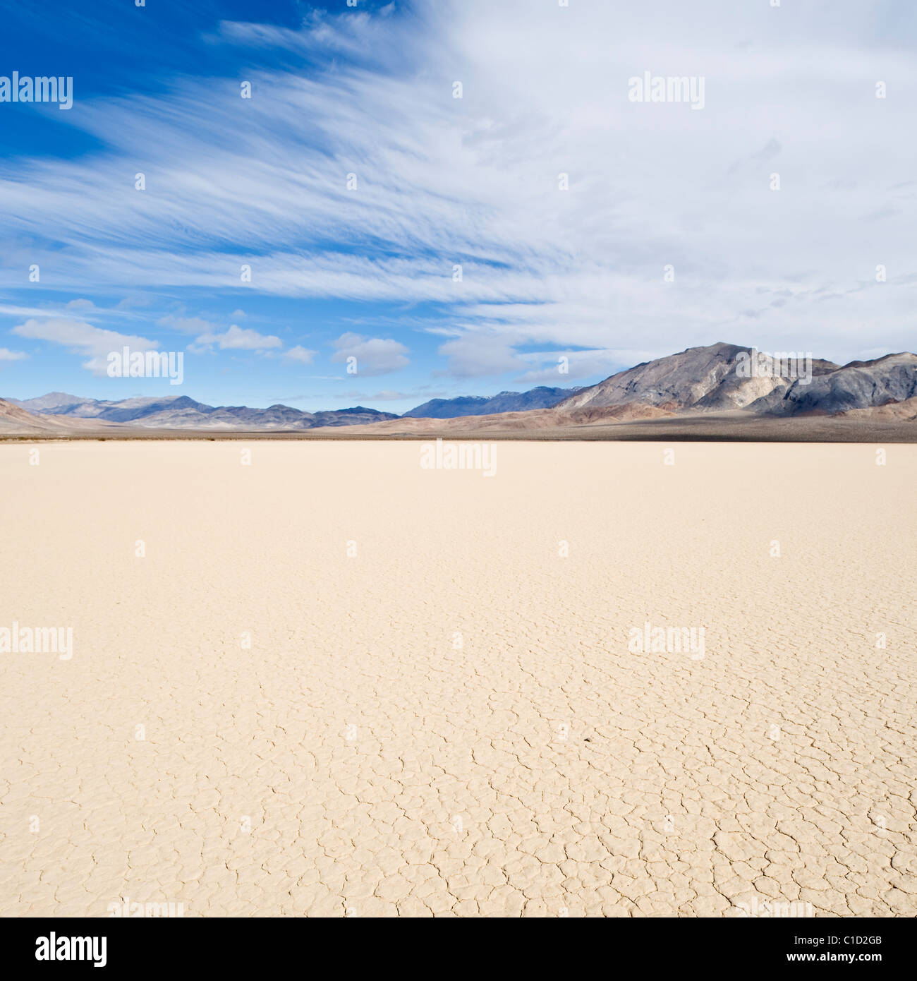 Trocknen der Seegrund des Teufels Racetrack Playa, Death Valley Nationalpark, California Stockfoto