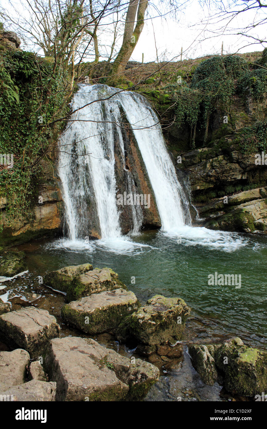 Janets Foss in der Nähe von Gordale Narbe Malhamdale Yorkshire Dales UK Stockfoto