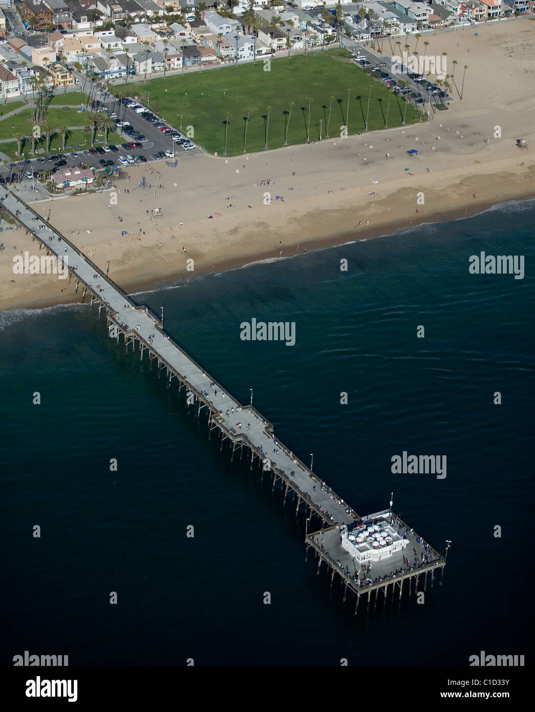 Luftaufnahme Newport Beach Pier Kalifornien Stockfoto