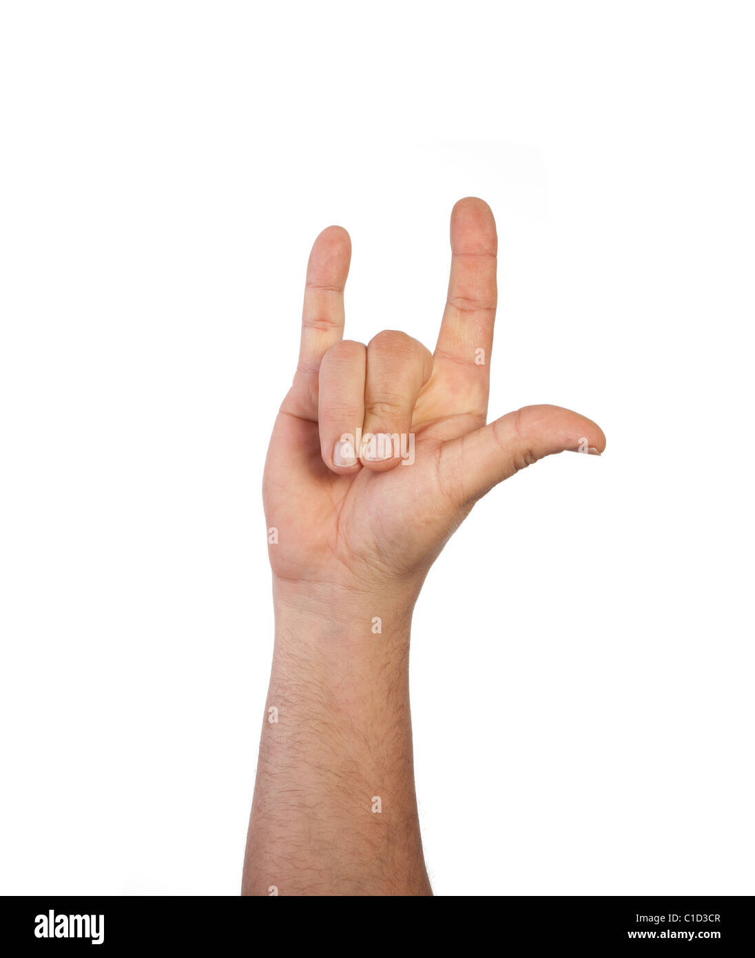 Hand ist die Unterzeichnung ich liebe dich Stockfoto