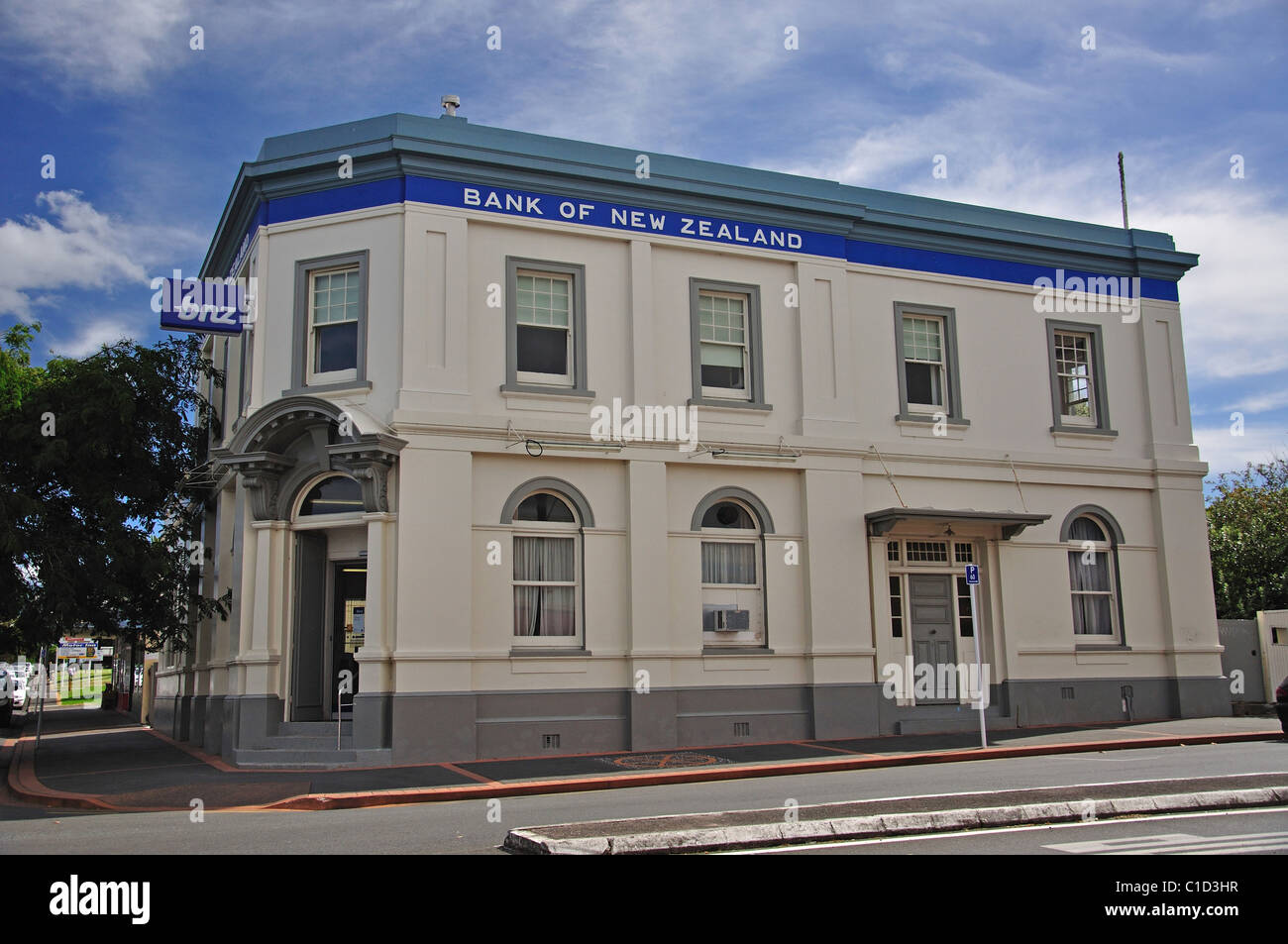 Bank of New Zealand Gebäude, Broadway, Kaikohe, Region Northland, Nordinsel, Neuseeland Stockfoto