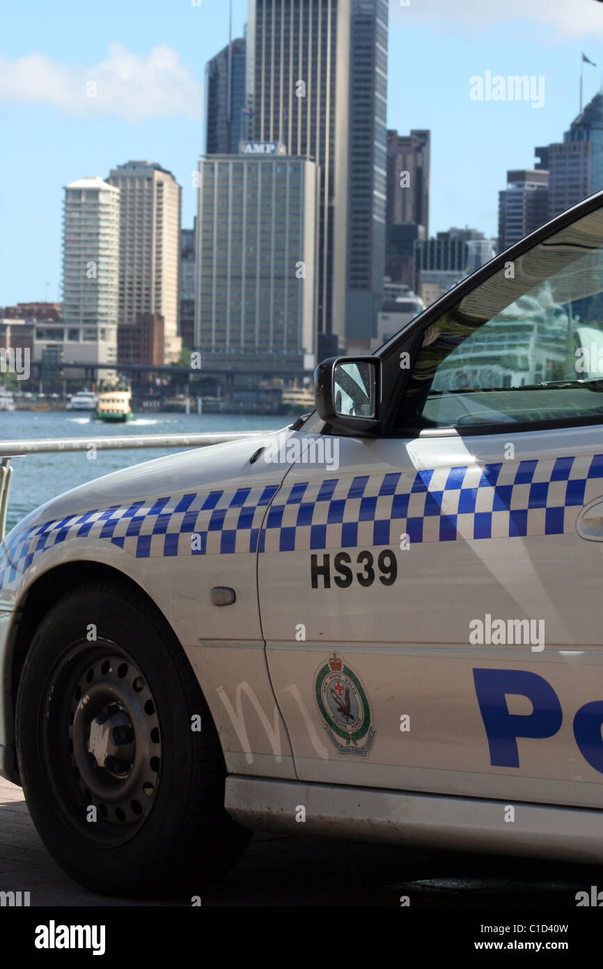Australische Polizei Auto parkten in der Nähe der Sydney Harbour Bridge, NSW, Australia Stockfoto