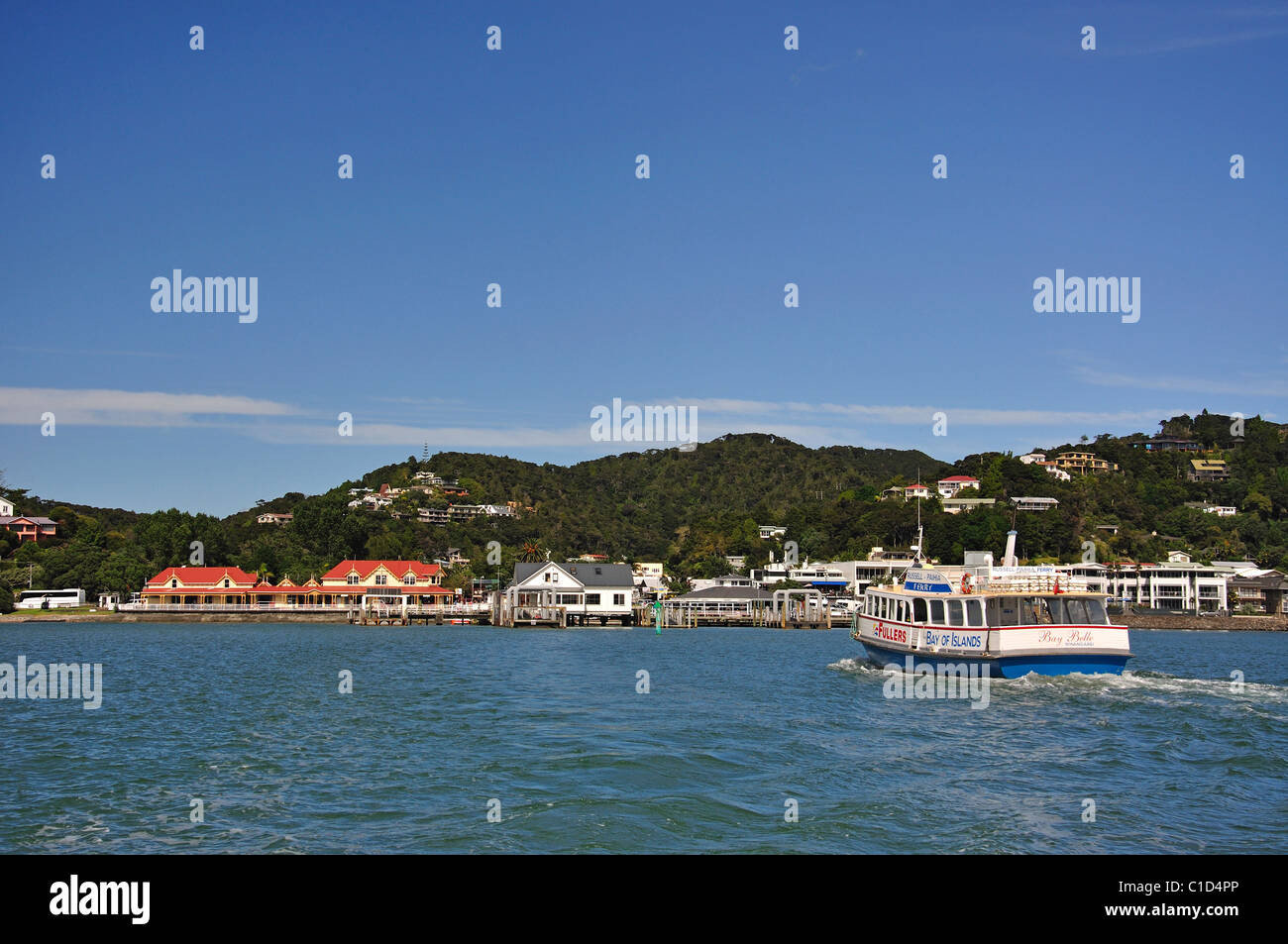 Russell ferry nach Paihia, Bay of Islands, Region Northland, Nordinsel, Neuseeland Stockfoto