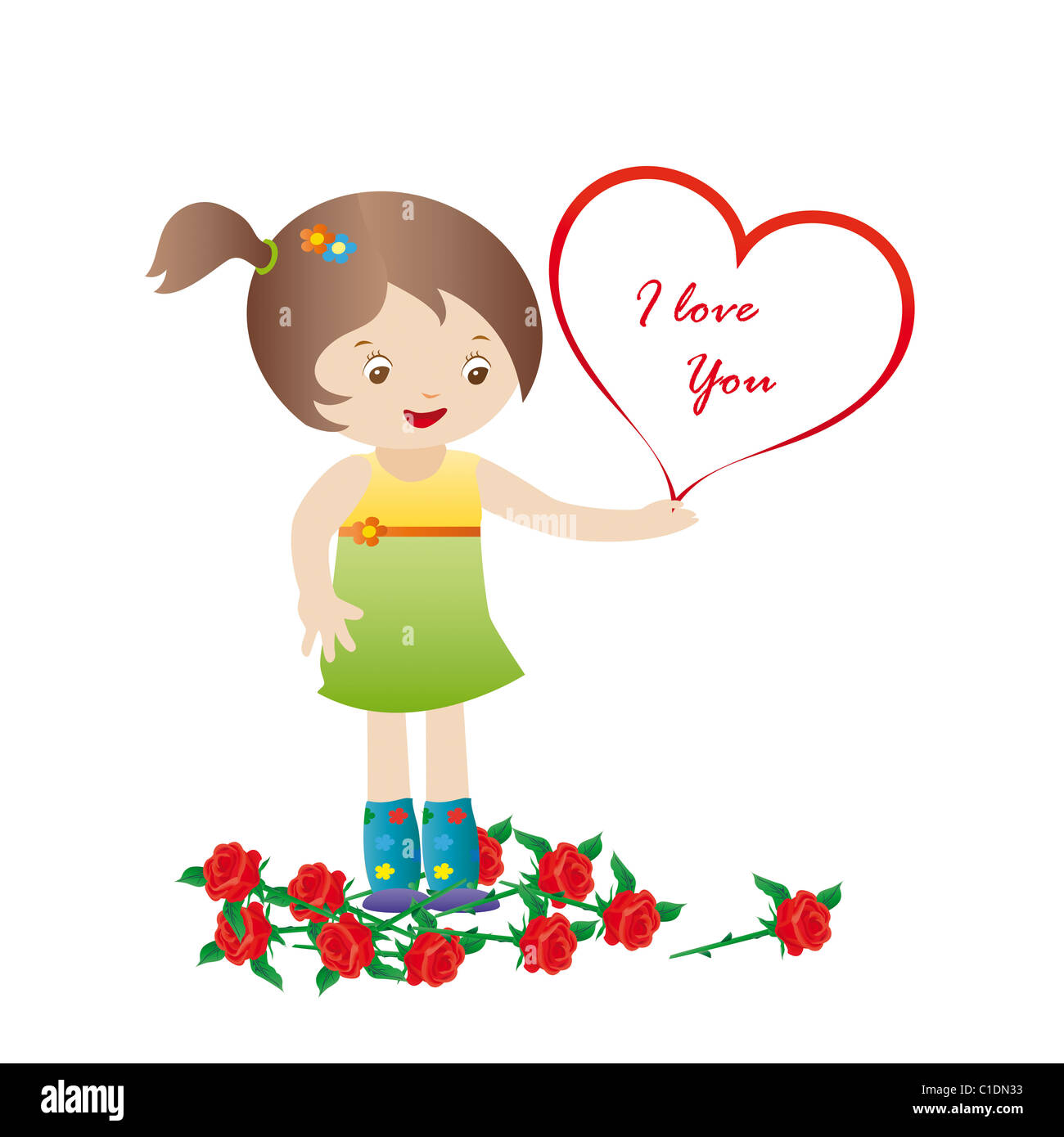 Postkarte am Valentinstag oder einem anderen Anlass Stockfoto