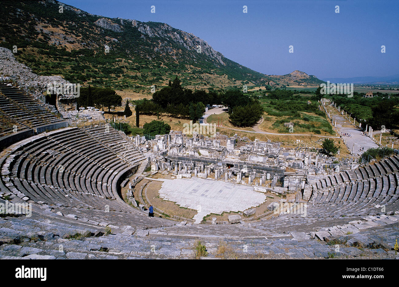 Türkei Ägäis griechische Antike Ephesus theater Stockfoto