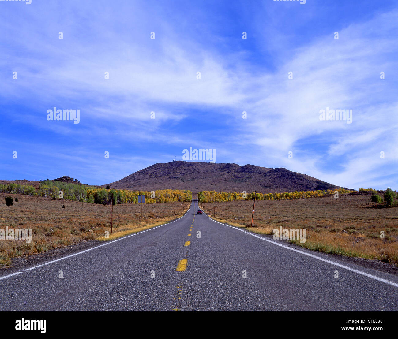 Desert Highway Road, Kalifornien, Vereinigte Staaten von Amerika Stockfoto
