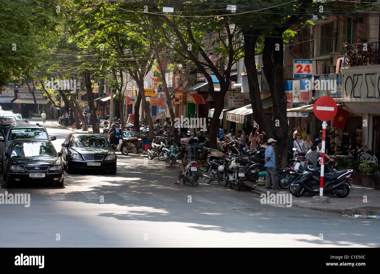 Straßenszene in Saigon Stockfoto