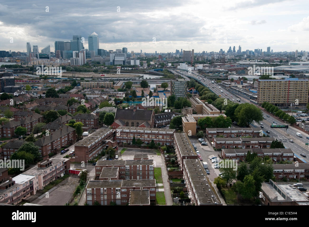 Eine Fläche von East End von London, die neu entwickelt wurden, hat Stockfoto