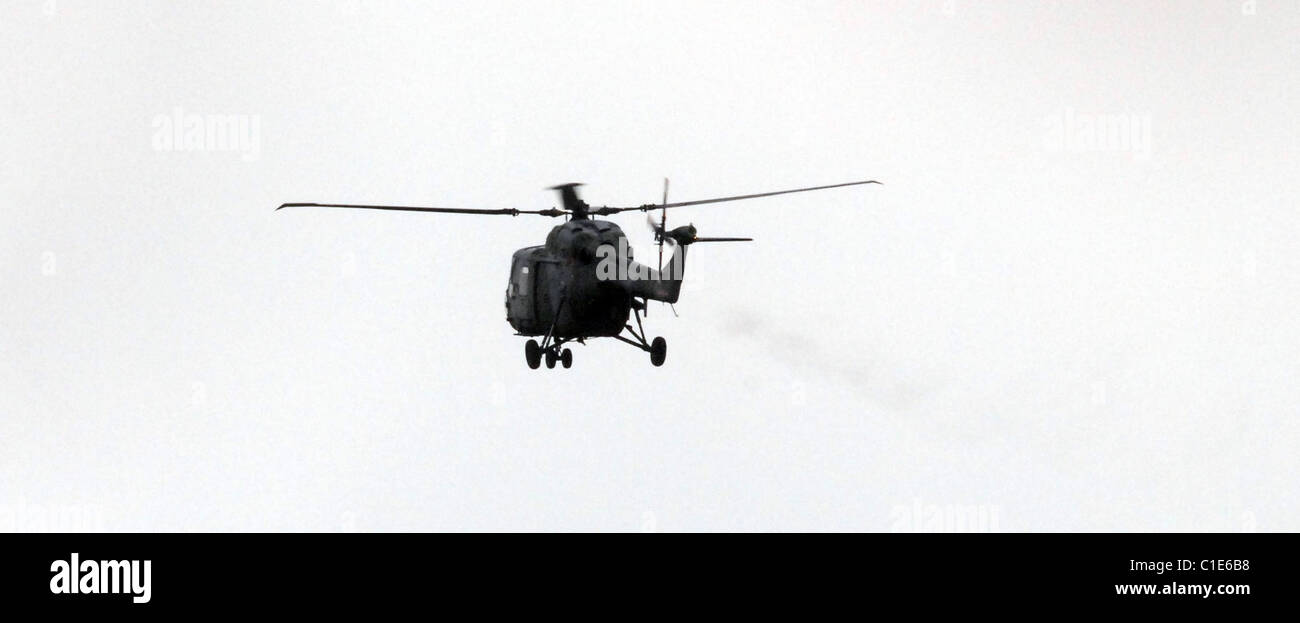 Der Westland Lynx ist eine britische Militär Mehrzweckhubschrauber entworfen und gebaut von Westland Helicopters in seiner Fabrik in Ye Stockfoto