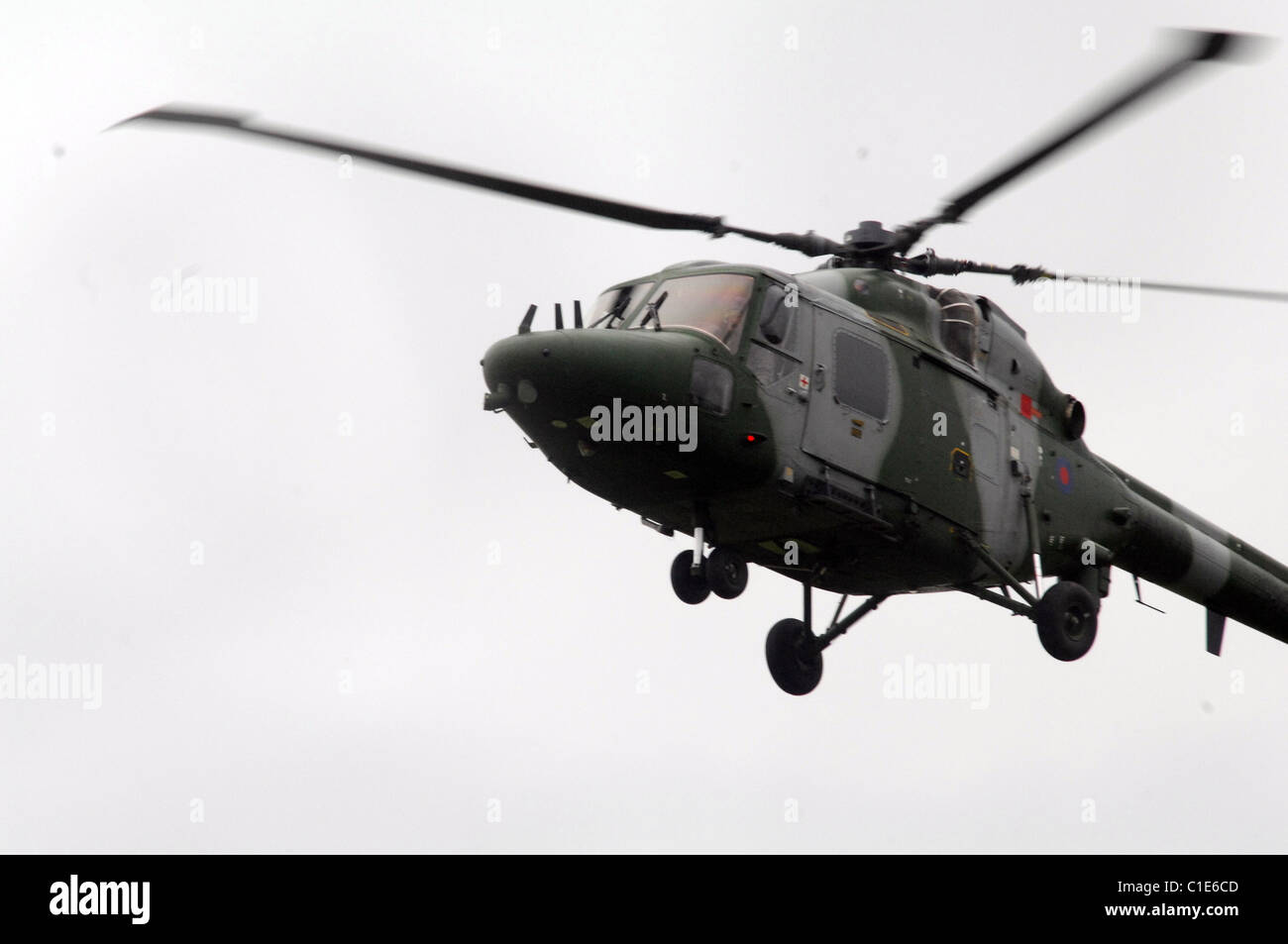 Der Westland Lynx ist eine britische Militär Mehrzweckhubschrauber entworfen und gebaut von Westland Helicopters in seiner Fabrik in Ye Stockfoto