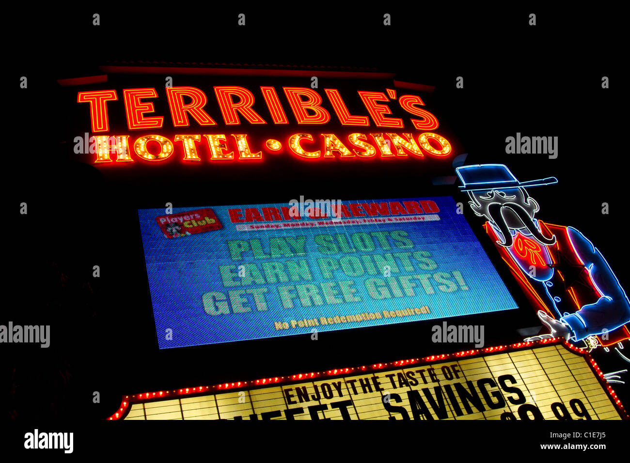 Schrecklich schrecklich das Hotel Casino in Las Vegas Stockfoto