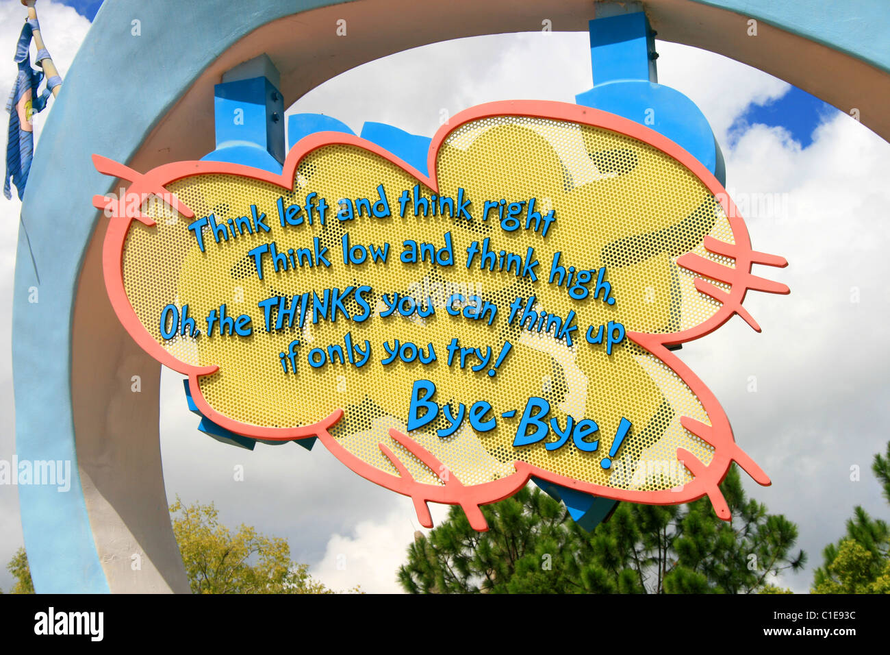 Die Katze im Hut Zeichen Universal Studios Inseln von Abenteuer Florida Dr. Seuss Stockfoto