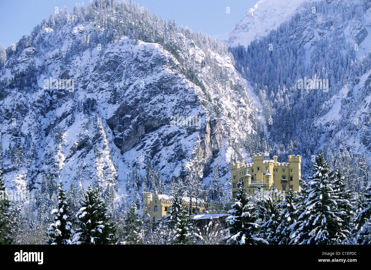 Deutschland, Bayern Region, Hohenschwangen Burg (König Louis II) Stockfoto