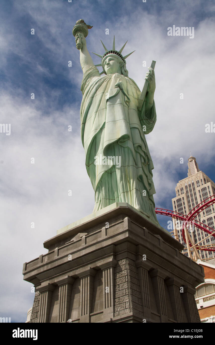Statue der Replik der Freiheitsstatue New York New York Hotel Casino in Las Vegas Stockfoto