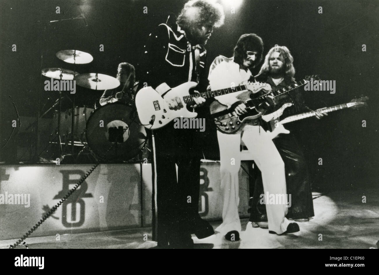 BACHMAN-TURNER OVERDRIVE-Promo-Foto der kanadischen Rockgruppe über 1973 Stockfoto