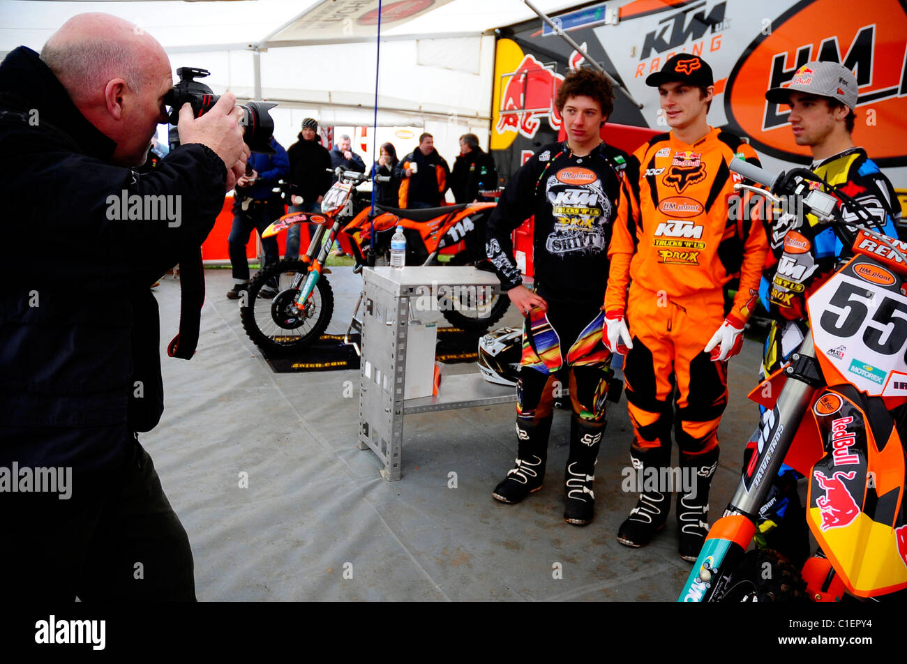 Ein Motocross-Fotograf kommerzielle Aufnahmen von UK KTM Motocross-Werksteam - Fotograf - Ray Archer Stockfoto