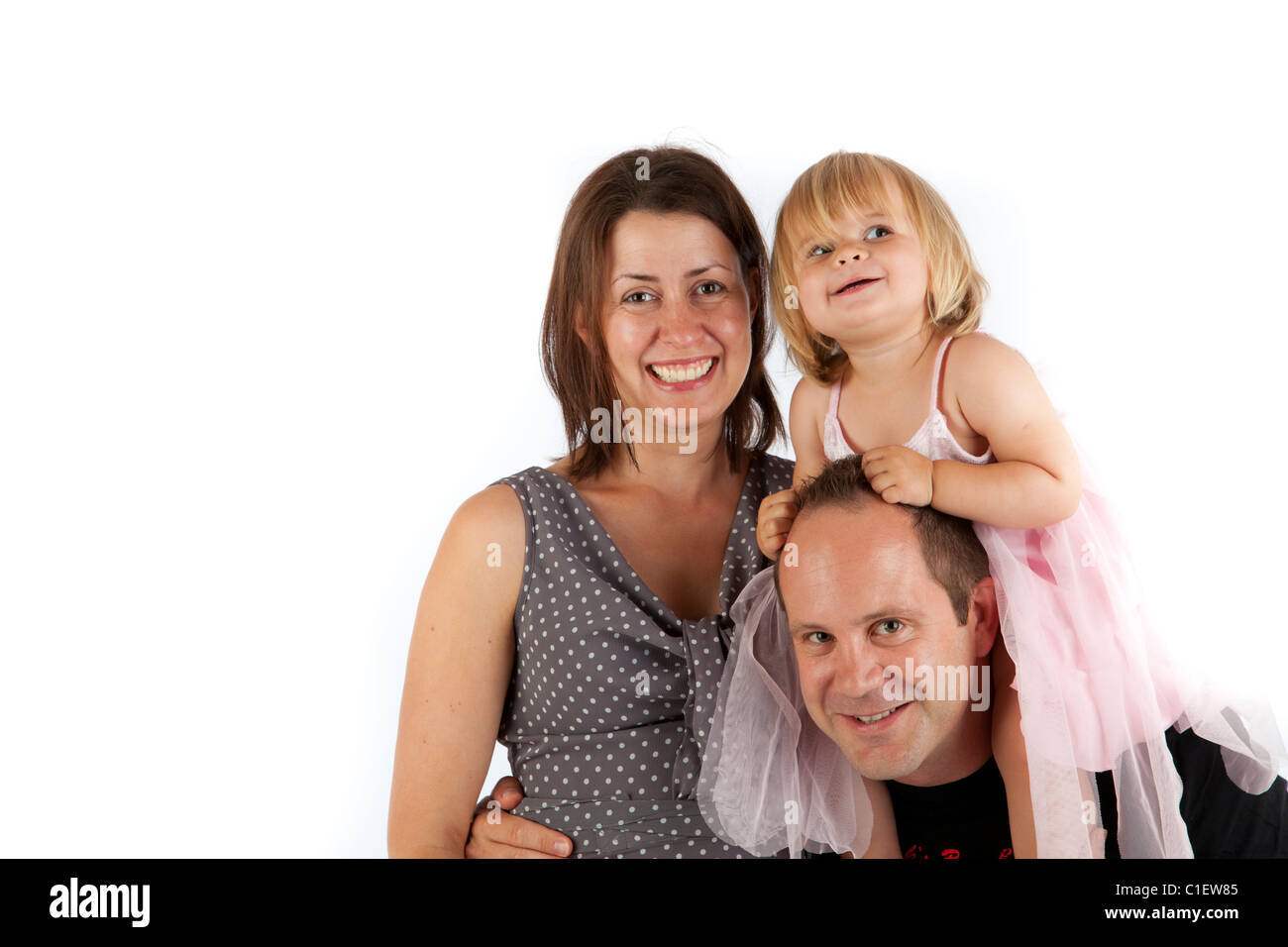 Glückliche Familie zusammen hängen Stockfoto