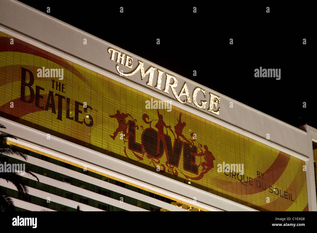 Mirage Las Vegas Nacht Schild Stockfoto
