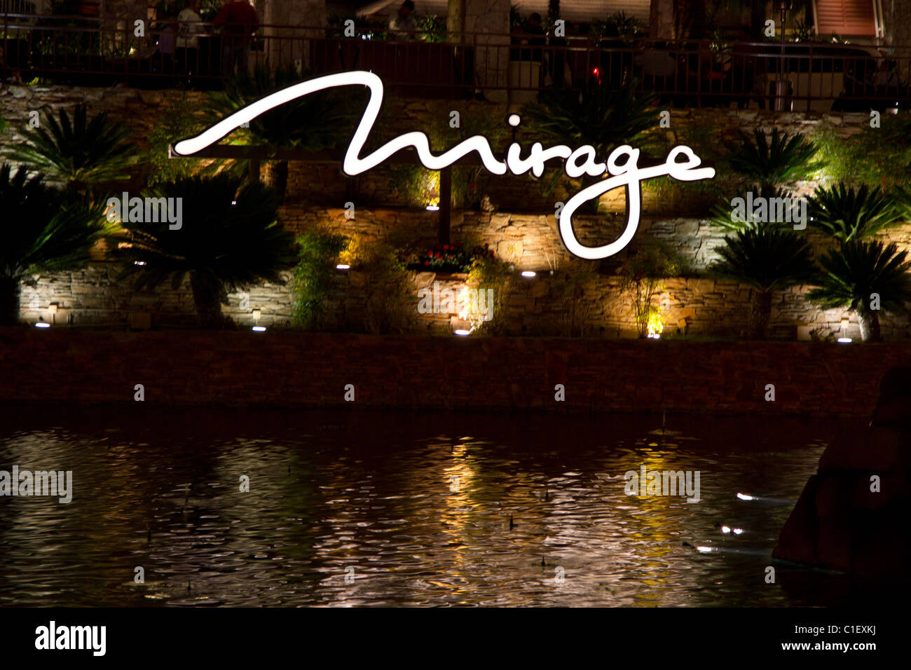 Mirage Las Vegas night Stockfoto