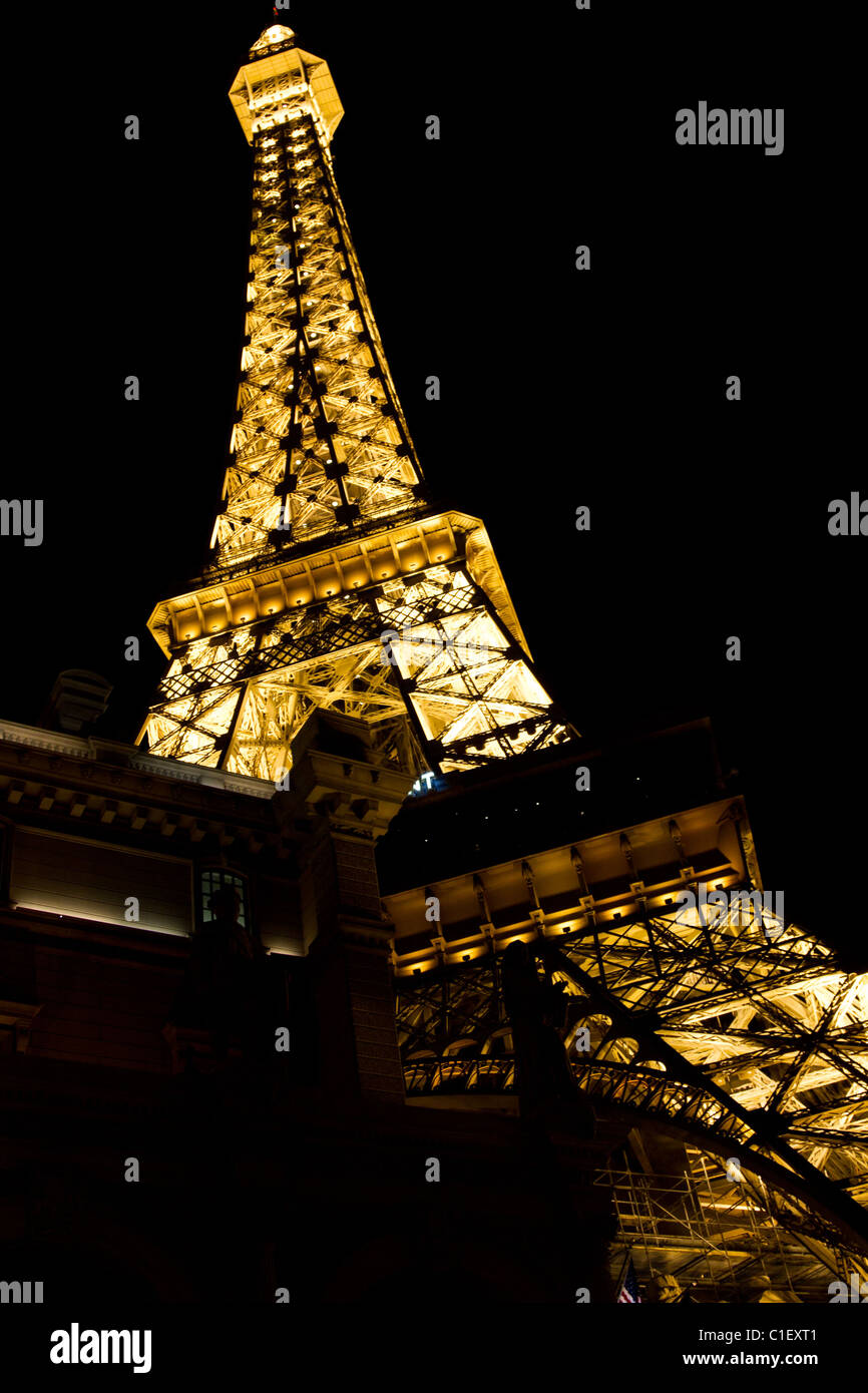 Eiffel Tower Las Vegas night Stockfoto