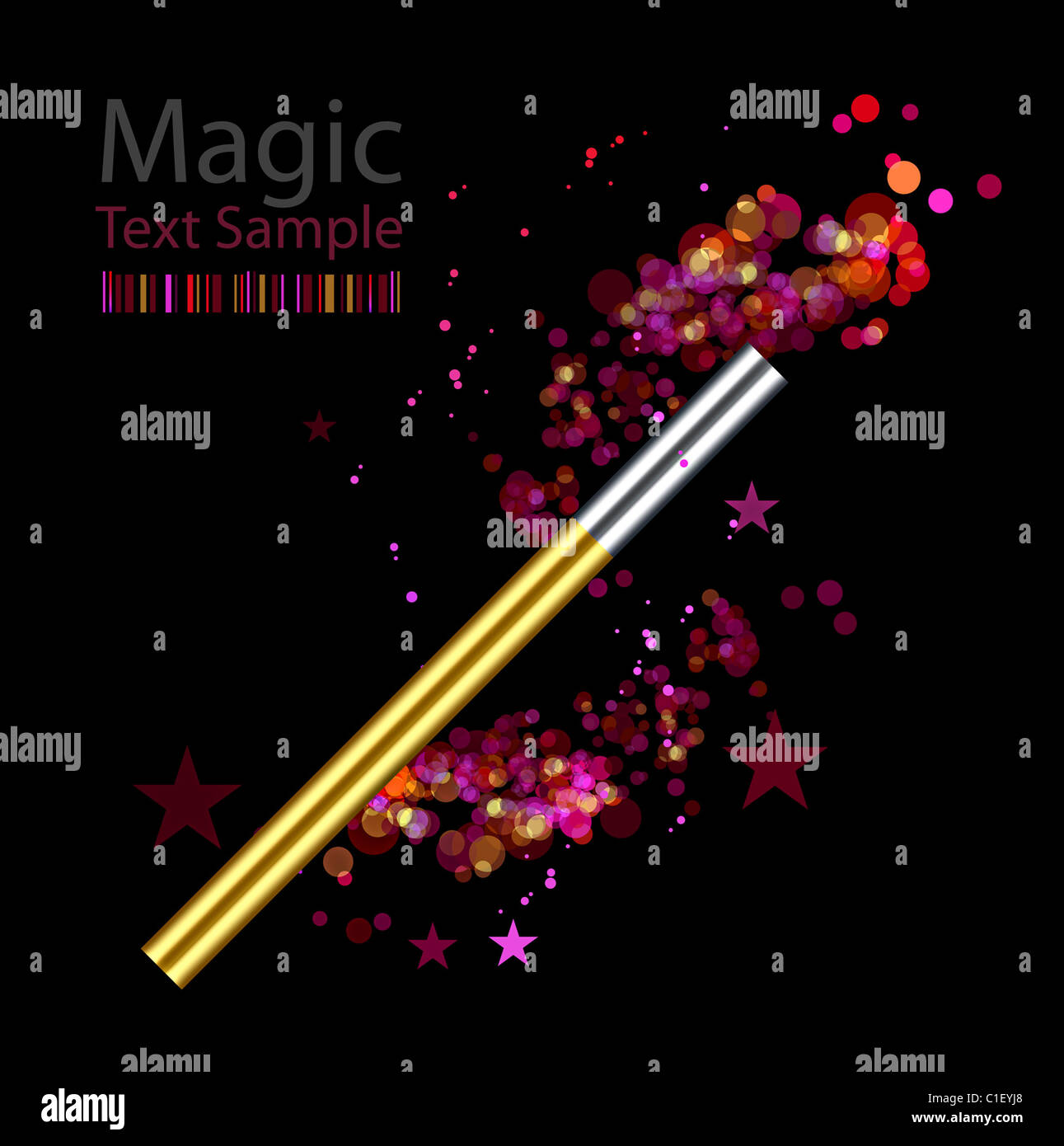 Schöne Vektor magischen Hintergrund mit Zauberstab Stockfoto