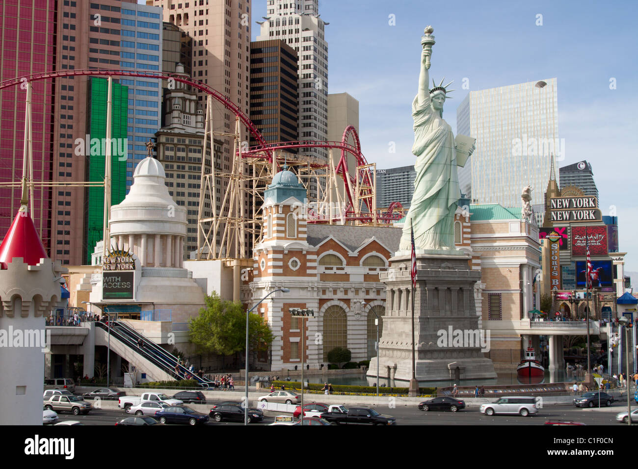 Las Vegas strip New York New York Hoteltag Stockfoto