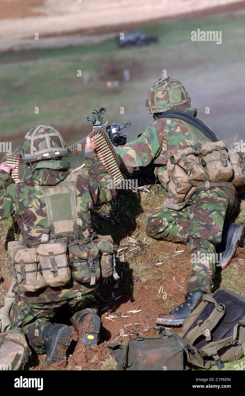 Die L7A2 KPMG oder "GIMPY", ist ein 7.62x61mm Gürtel gefüttert Allzweck-Maschinengewehr. Die KPMG hat bei der britischen mi im Einsatz gewesen. Stockfoto