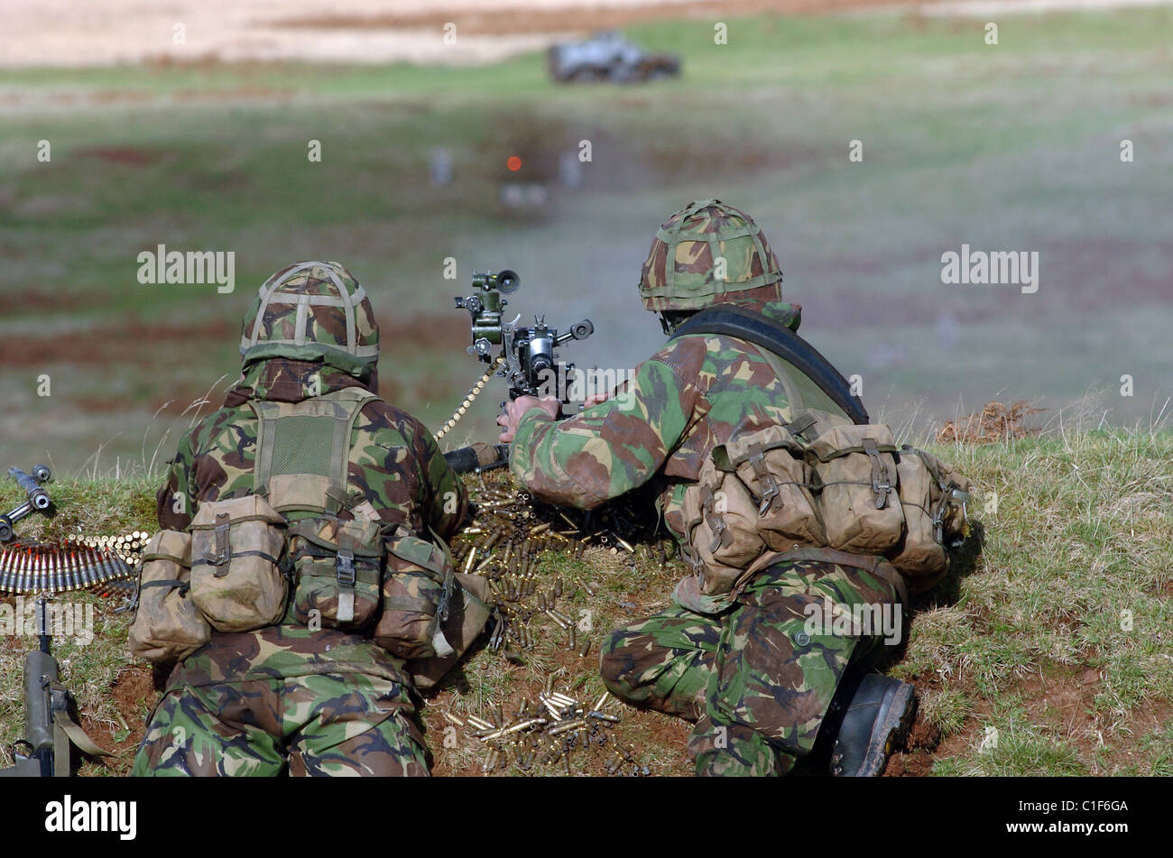 Die L7A2 KPMG oder "GIMPY", ist ein 7.62x61mm Gürtel gefüttert Allzweck-Maschinengewehr. Die KPMG hat bei der britischen mi im Einsatz gewesen. Stockfoto