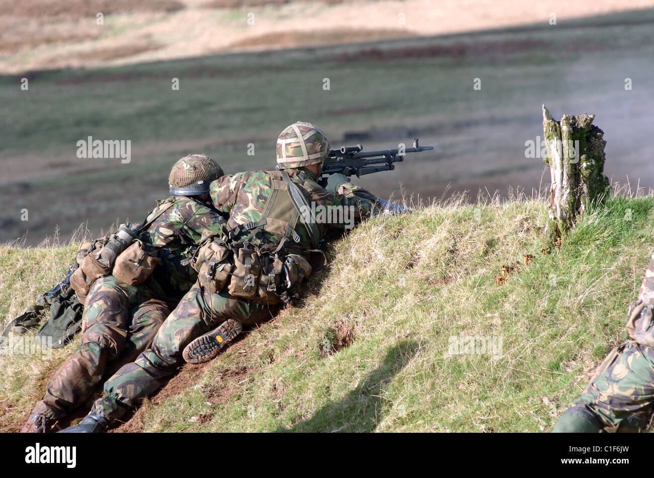 Die L7A2 KPMG oder "GIMPY", ist ein 7.62x61mm Gürtel gefüttert Allzweck-Maschinengewehr. Die KPMG hat bei der britischen mi im Einsatz gewesen. Stockfoto