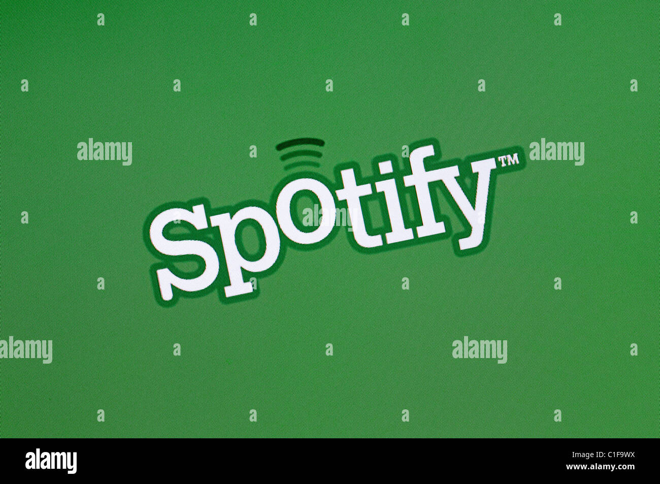 Spotify Logo Screenshot. Online-Musik-Streaming-Dienst. Stockfoto