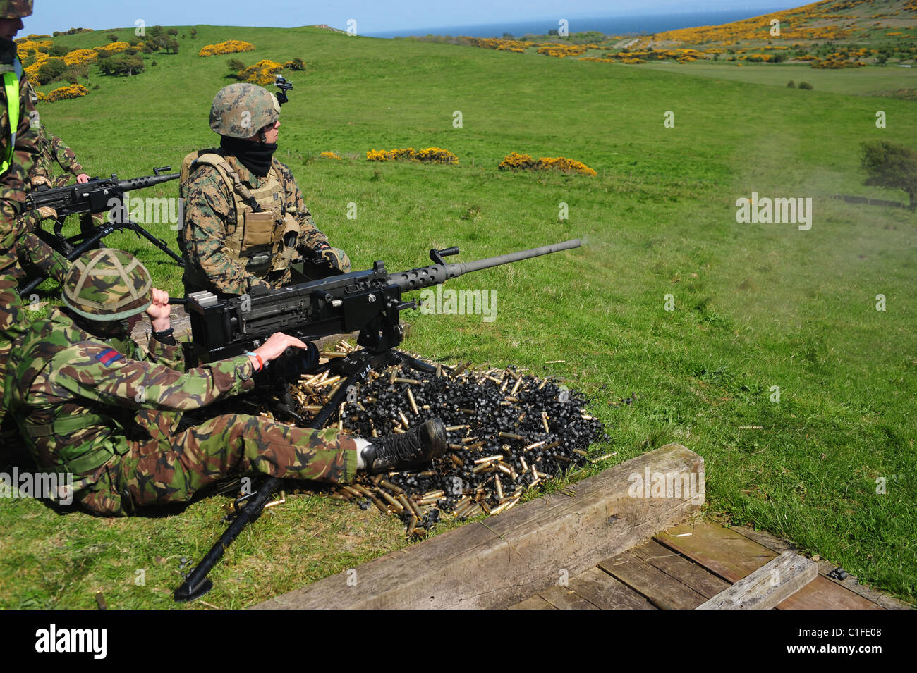 Das M2-Maschinengewehr Browning.50 Kaliber Maschinengewehr oder "Ma-Deuce" ist ein schweres Maschinengewehr, das gegen Ende des ersten Weltkrieges entworfen Stockfoto