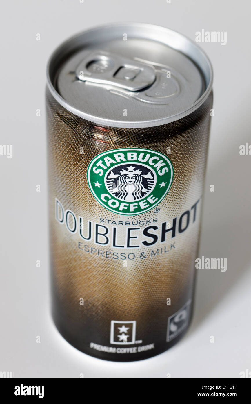 Dose mit Starbucks Double Schuss Espresso und Milch kalten Kaffee trinkfertig Stockfoto
