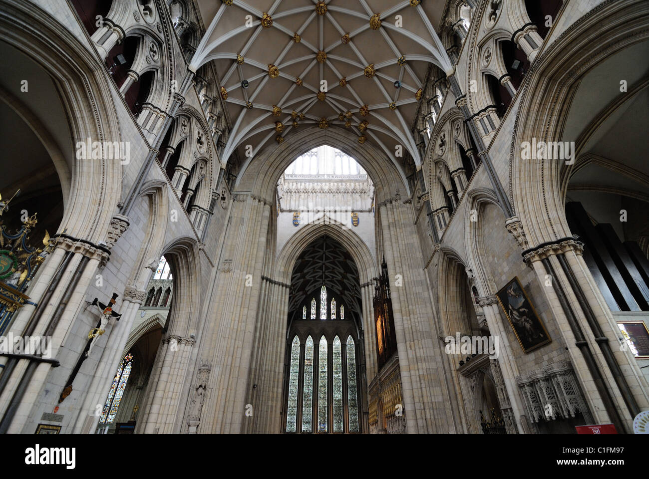 Innere des York Minster, ein Wahrzeichen Kathedrale in York, England. Stockfoto
