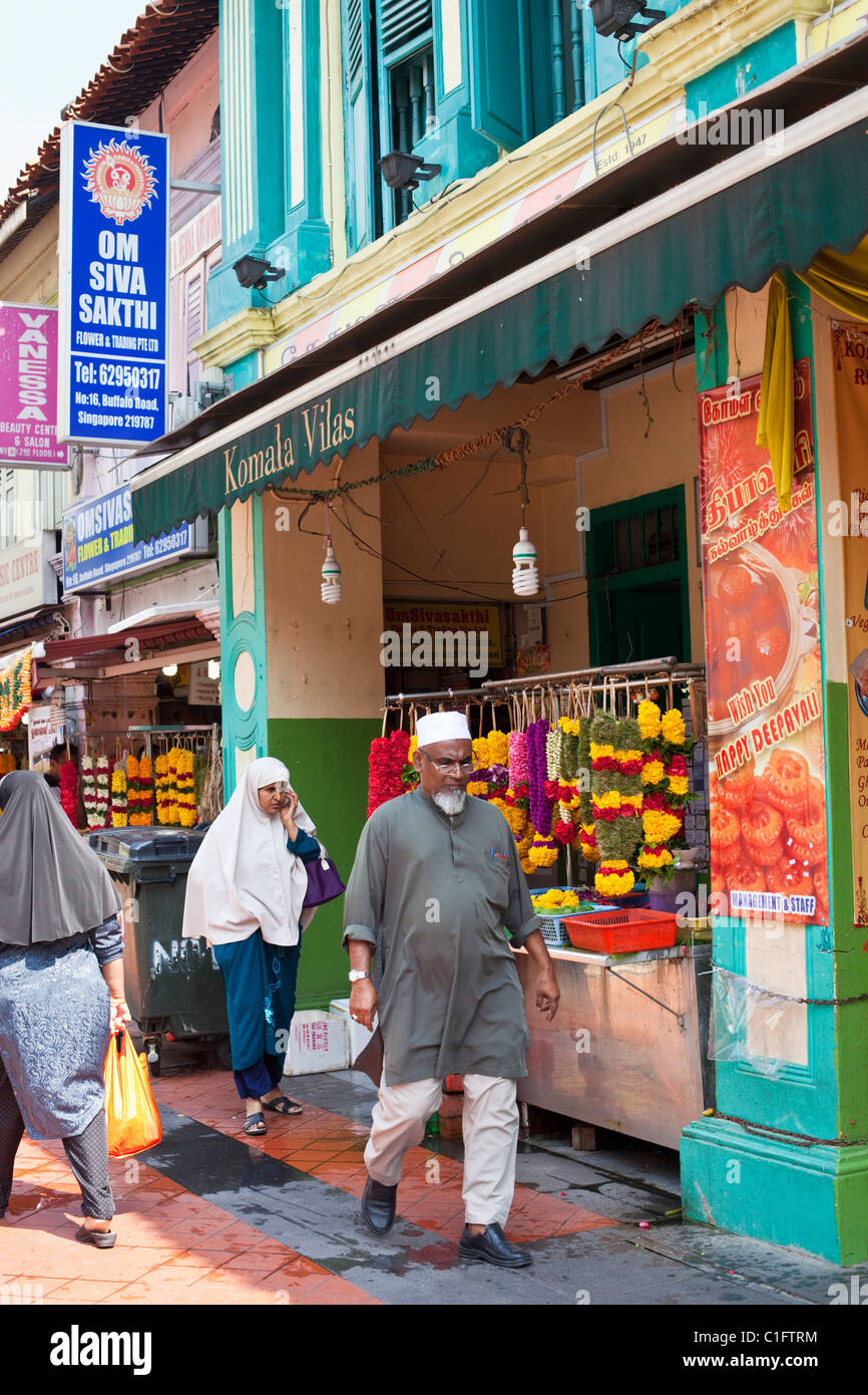 Straßenszene in Little India, Singapur Stockfoto