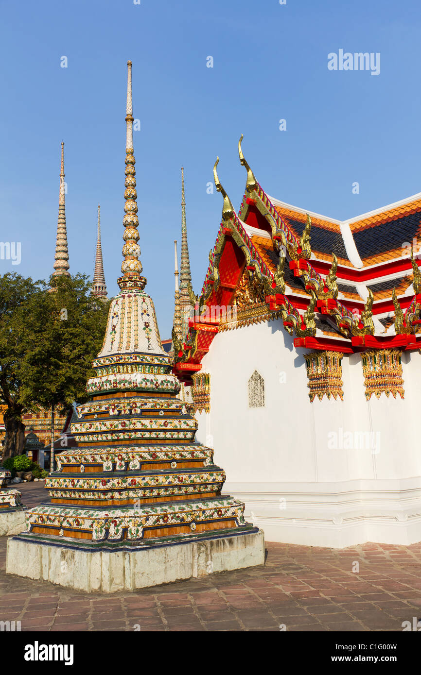 Buddhistische Tempelanlage Wat Pho in Bangkok, Thailand, Südostasien Stockfoto