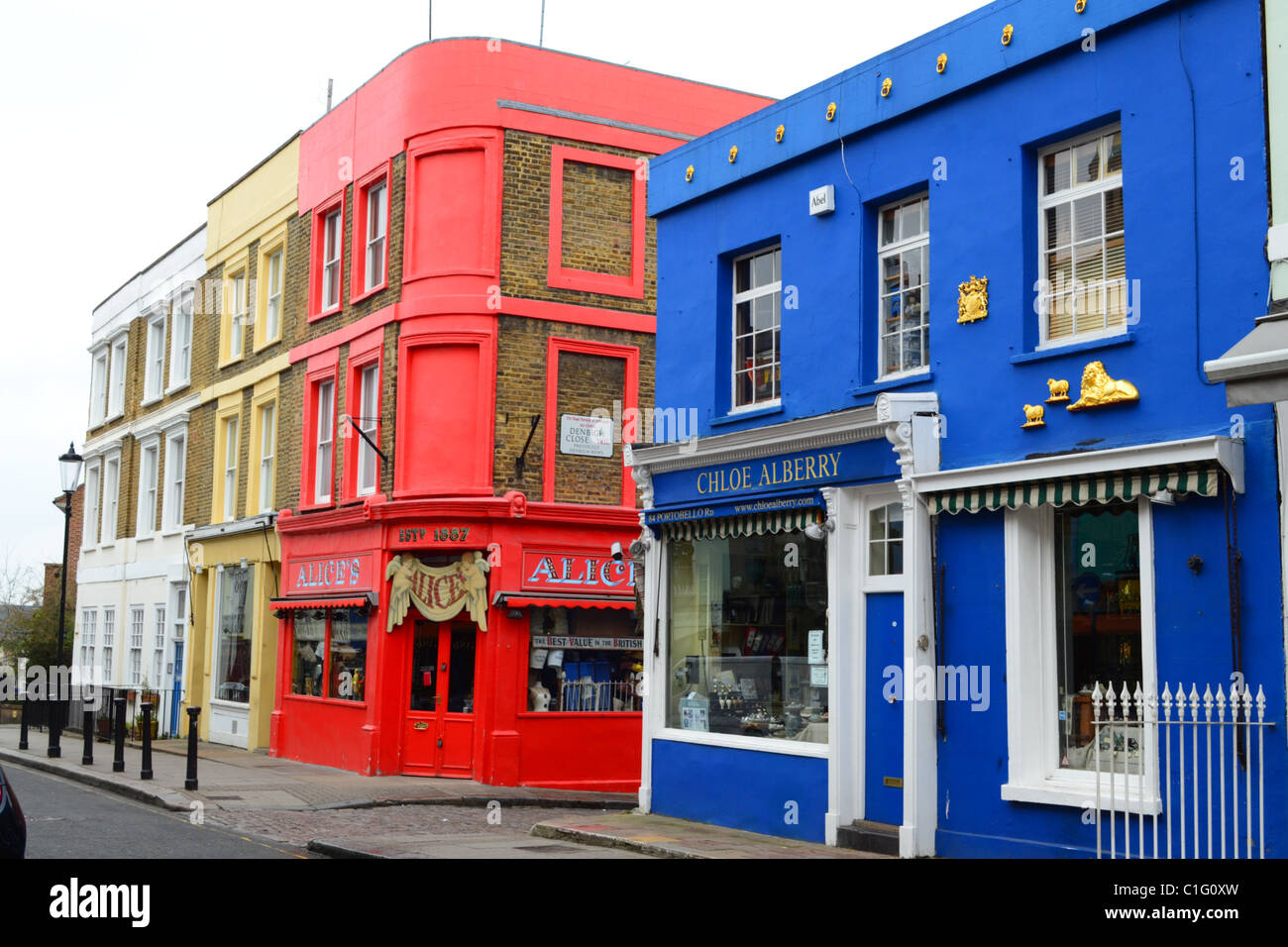 Bunte Häuser in Portobello Road, Notting Hill, London, UK ARTIFEX LUCIS Stockfoto