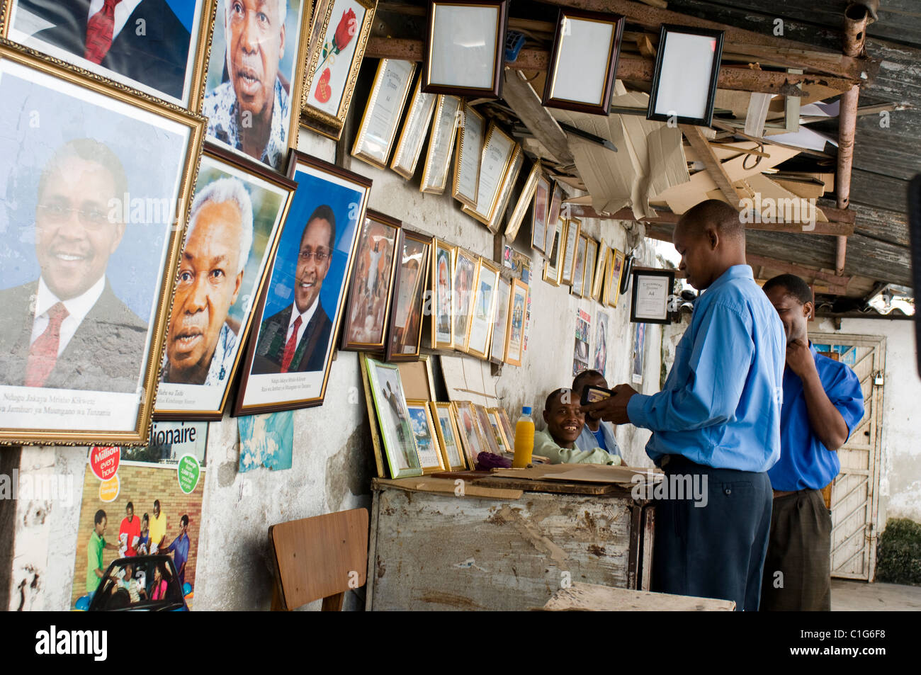 politische Bilder Stall, Daressalam / Tansania Stockfoto