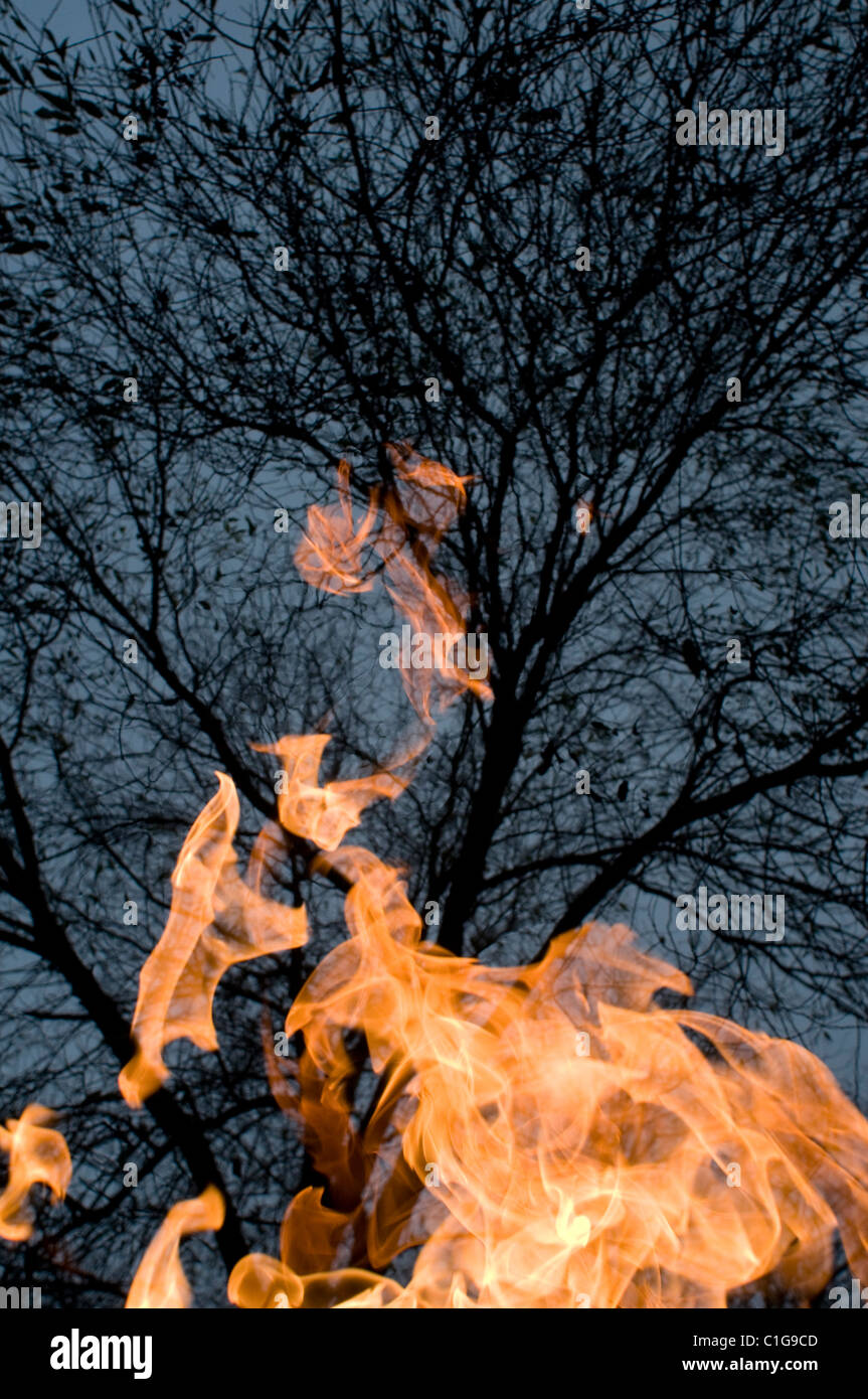 Memorial Feuer Flamme im KZ Auschwitz, Polen Stockfoto