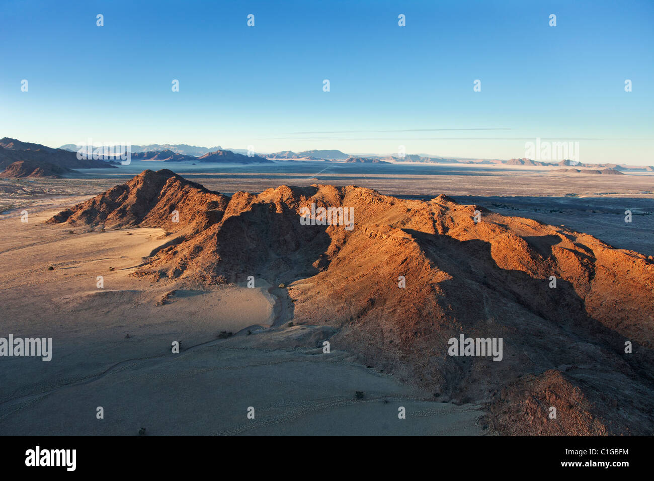 Bergkette. Wüste Namib, Naukluft Nationalpark, Namibia. Stockfoto