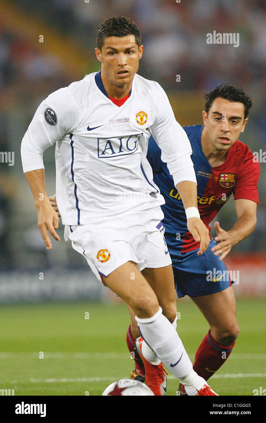 Cristiano Ronaldo der 2009 UEFA Champions League Finale FC Barcelona gewann  2: 0 gegen Manchester United FC Rom Italien - 27.05.09 Stockfotografie -  Alamy