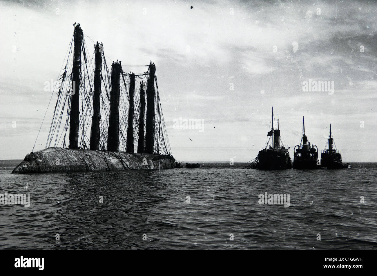 Großbritannien, Schottland, Orkney-Inseln, Schiff von der deutschen Flotte in Scapa Flow sank Stockfoto