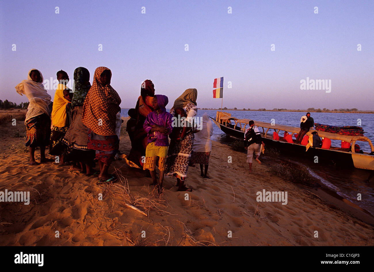 Mali, Gruppe Frauen Bozo ethnischer Minderheiten leben an den Ufern des Flusses Niger Stockfoto
